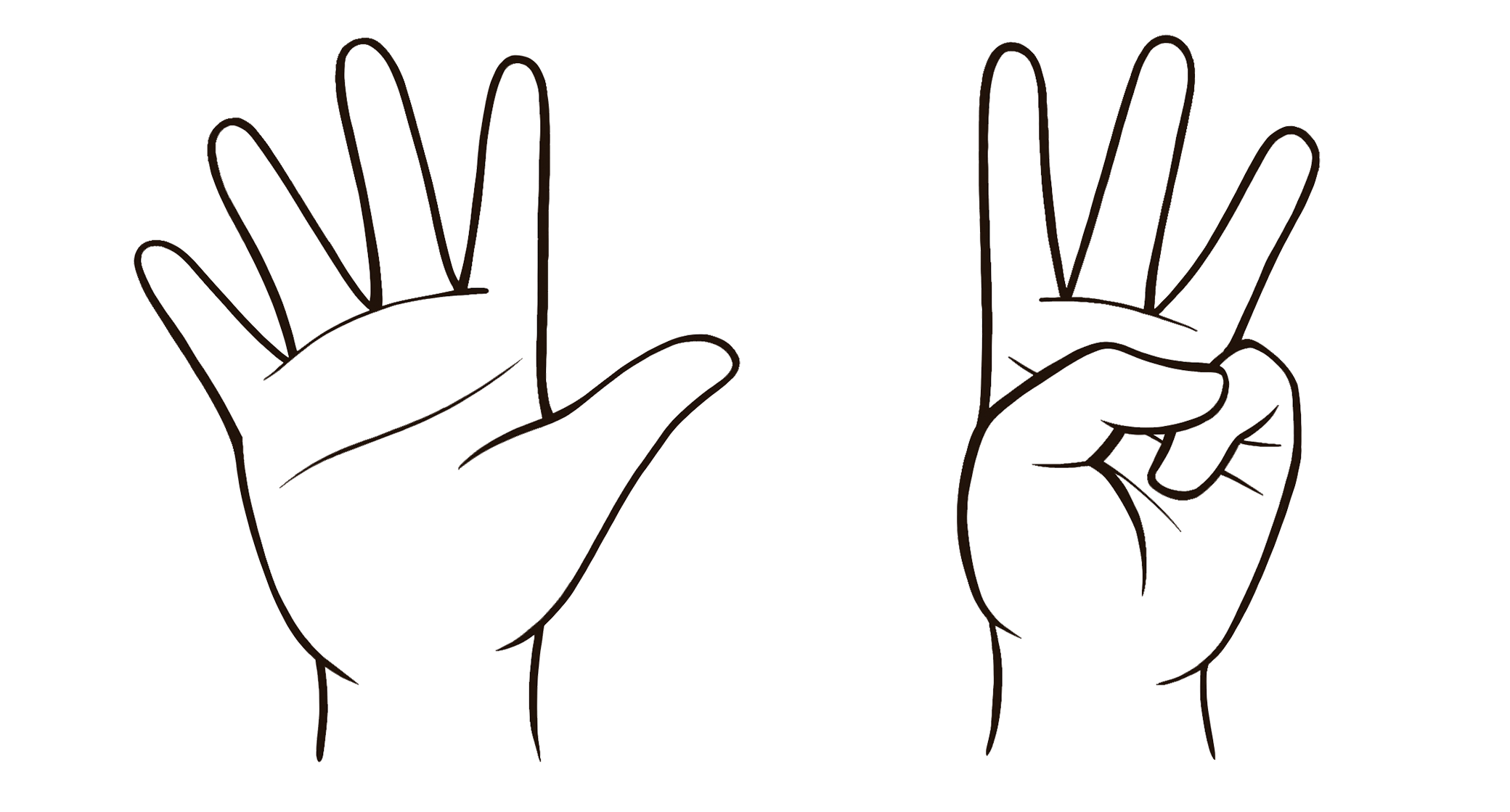 hands showing 5 and 3